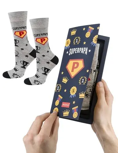 Produktbild: soxo Papa Geschenk Socken Herren Geschenke Für Männer Lustige Socks Men Baumwolle Set 40-45 Socken