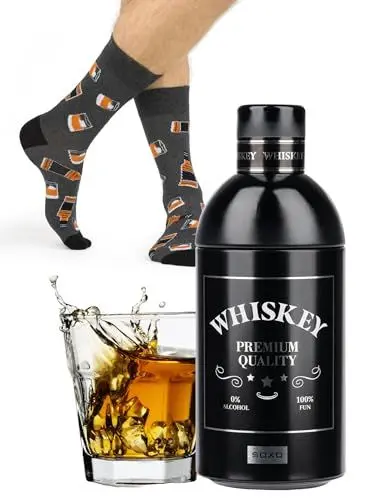 Produktbild: soxo Premium Socken Herren Whiskey Geschenke Männer Lustige Geschenk Socks Men Baumwolle 40-45 Whisky 1 Paar