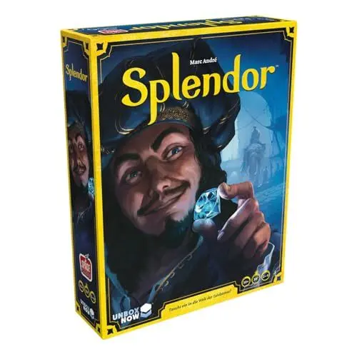 Produktbild: Asmodee, UNbox Now, Splendor, Grundspiel, Familienspiel, Nominiert zum Spiel des Jahres 2014, 2-4 Spieler, Ab 10+ Jahren, 30 Minuten, Deutsch