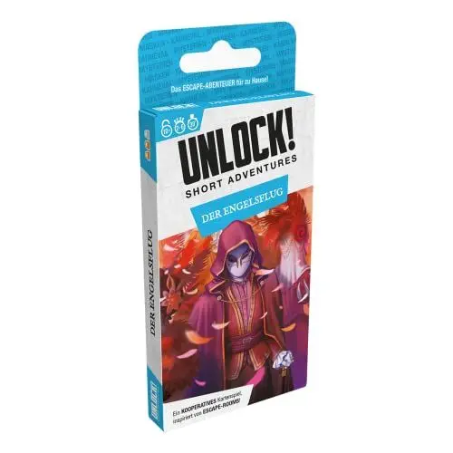 Produktbild: Asmodee, Unlock! Short Adventures – Der Engelsflug, Familienspiel, Rätselspiel, 1-6 Spieler, Ab 10+ Jahren, 30 Minuten, Deutsch