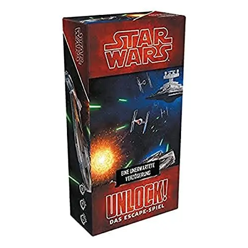 Produktbild: Asmodee, Unlock! Star Wars – Eine unerwartete Verzögerung, Familienspiel, Rätselspiel, 1-6 Spieler, Ab 10+ Jahren, 60+ Minuten, Deutsch
