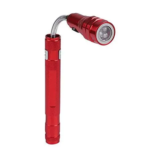 Produktbild: Spacnana Flexible Teleskop-LED-Taschenlampe mit Magnetischem Ende, Tragbare Mini-Taschenlampe in Stiftform, Drehbare Taschenlampe (Rot)