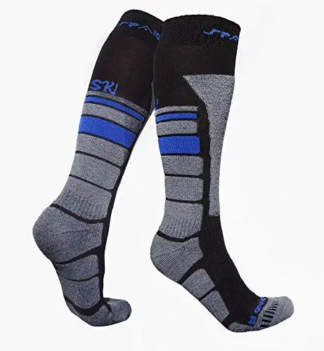 Produktbild: SPAIO Erwachsene Socken Thermo Ski Lite, Black/Grey/Blue, 35-37