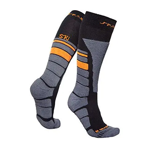 Produktbild: SPAIO Erwachsene Socken Thermo Ski Lite, Black/Grey/Orange, 35-37