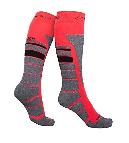 Produktbild: SPAIO Erwachsene Socken Thermo Ski Lite, Red/Grey/Black, 38-40
