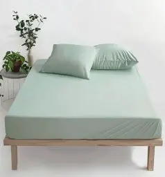 Produktbild: SALAD HOUSE Spannbettlaken 180x200cm Grün, Spannbetttuch 100% Baumwolle Bettlaken Gekämmte Baumwolle ÖKO-TEX (Minz Grün, 180x200cm)