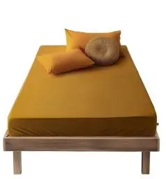 Produktbild: SALAD HOUSE Spannbettlaken 90x200cm Gelb, Spannbetttuch 100% Baumwolle Bettlaken Gekämmte Baumwolle ÖKO-TEX (Gelb,90x200cm)
