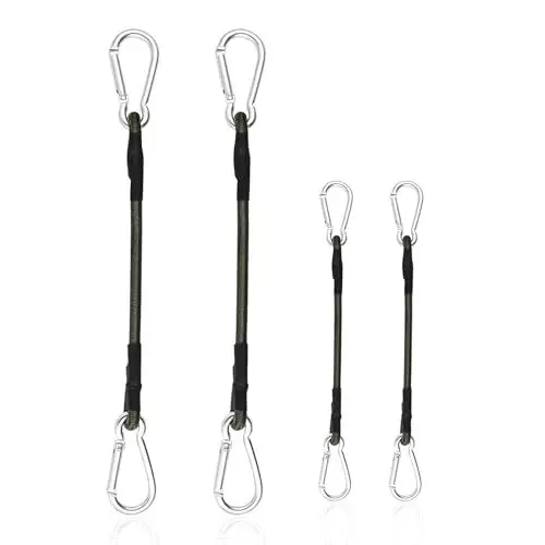Produktbild: Spanngummi mit Karabiner, 4 Stück Expander mit Karabinerhaken, 30 und 60 cm Gepäckspanner Gummispanner Extra Stark Spanngurte mit Haken für Gepäck Camping Reisen