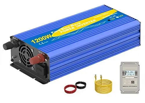 Produktbild: Spannungswandler 12V auf 230V 1200W/2500W Reiner Sinus Wechselrichter -Inverter Konverter mit 2 EU Steckdose+Fernbedienung