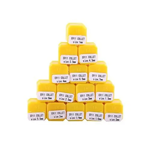 Produktbild: Spannzangen Set Klemmhülsen Set Spannzangenfutter ER11 Spannzange Federgreifer Set ER11 Federspannzangen Set für CNC-Spanngravurmaschine und Fräsdrehmaschine Federgreifer