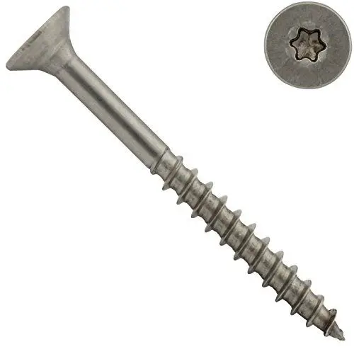Produktbild: Spanplattenschrauben mit Senkkopf und TX - 4,5 x 100 mm - (25 Stück) - (Innensechsrund Antrieb T-20) | Teilgewinde | Edelstahl A2 V2A - SC9047 | SC-Normteile®