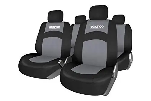 Produktbild: SPARCO SPCS402GR Schonbezüge-Kompletteset von 5 Kopfstützen, Schwarz/Grau