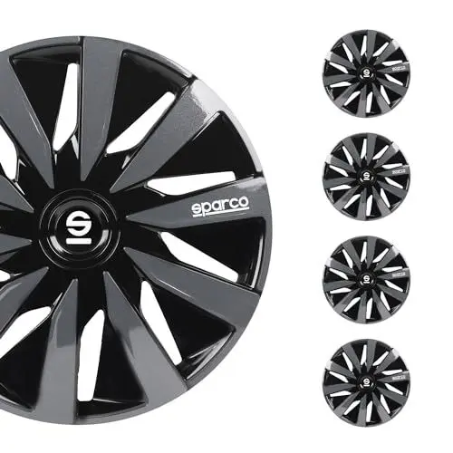 Produktbild: Sparco SPC1591BKGR wheel covers Lazio 15-inch black/grey
