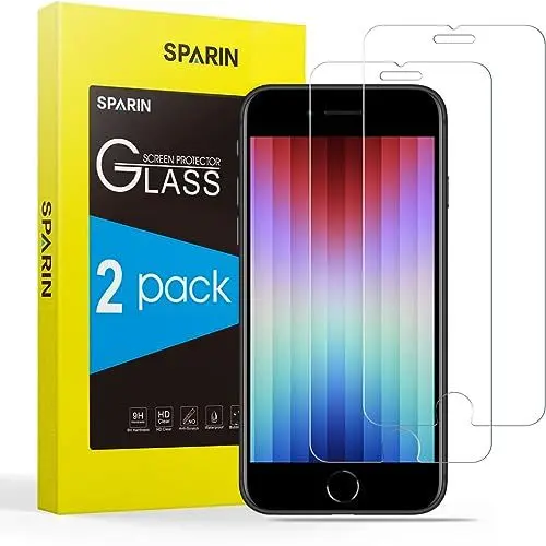 Produktbild: SPARIN 2 Stück Panzer Schutz Glas für iPhone SE 2022/2020 und iPhone 8/7/6/6s, 9h Härte Schutzfolie für iPhone 4.7 Zoll, HD,Anti-Kratzen