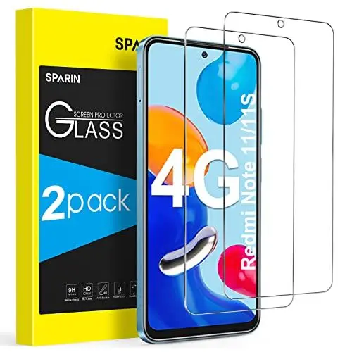 Produktbild: SPARIN 2 Stück Schutzfolie für Xiaomi Redmi Note 11 /11S 4G und Poco M4 Pro 4G(NO 5G), 9h Härte Schutzfolie für Redmi Note 11, HD,Anti-Kratzen