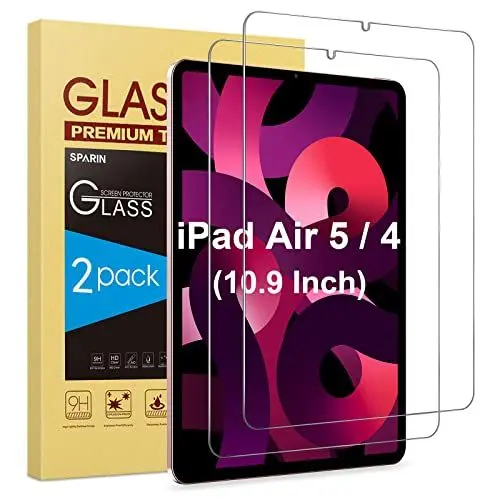 Produktbild: SPARIN 2 Stück Schutzfolie kompatibel mit iPad Air 5. Generation 2022 und iPad Air 4. Generation 2020 (10,9 Zoll), Präzise geschnittene Schutzfolie für maximalen Schutz, Kratzfest