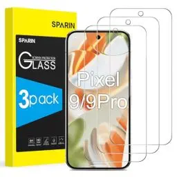Produktbild: SPARIN 3 Stück Panzer Schutz Glas für Google Pixel 9/9 Pro, HD-klar Displayschutzfolie, 9H Härte, Kratzfest Folie