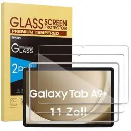 Produktbild: SPARIN Panzer Schutz Glas Folie für Samsung Galaxy Tab A9 Plus, 2 Stück Schutzfolie für Samsung Tab A9+, 9H härte Schutzglas mit Hilfsrahmen