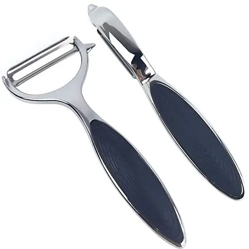 Produktbild: Sparschäler ，2 Stück Gemüse kartoffelschäler Edelstahl Schäler Set mit Ergonomischem Rutschfesten Griff für Küche für Obst Karotten Auberginen Apfe