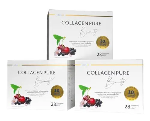 Produktbild: Spar-Set COLLAGEN PURE Beauty | Hochdosiert mit 10g | 4x mehr Kollagen als die Nummer 1 | Vitamin C | Biotin | Kupfer | Honig & Stevia | Glow Effekt | Schönheit von Innen (84 Stück)