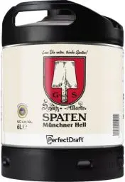 Produktbild: Spaten Münchner Hell, Helles aus München, Bier Perfect Draft (1 x 6l), Mehrweg Fassbier