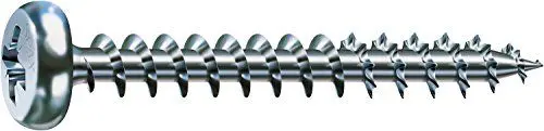 Produktbild: SPAX Universalschraube, 4,0 x 40 mm, 500 Stück, Kreuzschlitz Z2, Halbrundkopf, Vollgewinde, 4CUT, WIROX A3J, 0231010400405