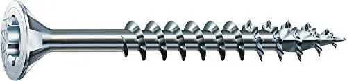 Produktbild: SPAX Universalschraube, 4,0 x 60 mm, 100 Stück, T-STAR plus, Senkkopf, Teilgewinde, 4CUT, WIROX A3J, blank verzinkt, 0191010400603