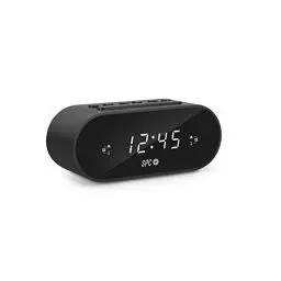 Produktbild: SPC Frodi - Kompakter Radiowecker mit LED-Display, FM-Radio, 10 Speicher und 2 Alarmfunktionen, Radiowecker Digital - Schwarz