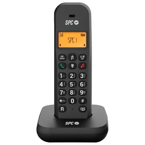 Produktbild: SPC Keops – Schnurloses Festnetztelefon | Beleuchtetes Display 35x30 mm | Telefonbuch für 50 Kontakte | ECO-Modus | Gap-Kompatibel | Schwarz