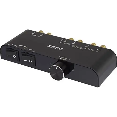 Produktbild: SpeaKa Professional 2 Port Lautsprecher-Umschalter integrierter Lautstärkeregler Schwarz