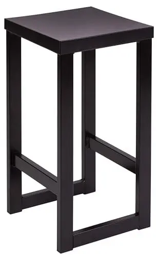 Produktbild: Spec-Wood, Hocker Holz LOFT, Barhocker Holz, Blumenhocker Holz mit Metallgestell, Sitzhocker 30x30x62 cm, Duschhocker Modern, Küchenhocker, Barstühle, Tresenhocker