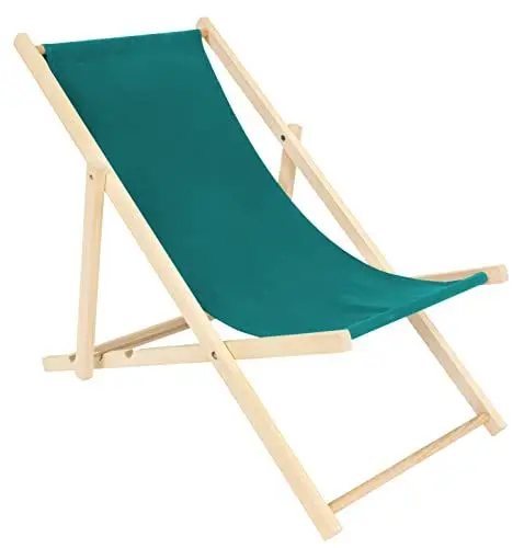 Produktbild: spec-wood Liege - Liegestuhl klappbar - Holzliegestuhl - RelaxLiege - Camping Stuhl - GartenLiege - wetterfest SonnenLiege - klappbar 119 cm x 58 cm Farbe Grün - Klappstuhl Holz
