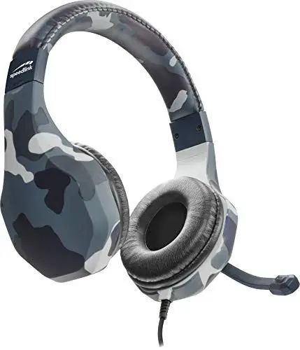 Produktbild: SPEEDLINK RAIDOR Stereo Headset - Gaming Headset/Kopfhörer - Gepolsterte Ohrmuscheln für Gaming/Konsole/PS4, Camouflage-Design, blau
