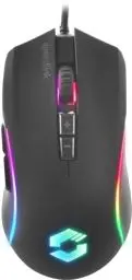Produktbild: SPEEDLINK ZAVOS Gaming Mouse – Gaming Maus mit Kabel, mehrfarbige LED Beleuchtung, 5 Tasten PC Maus kabelgebunden, DPI-Schalter bis 6400dpi, gummierte Oberfläche, ummanteltes Kabel, schwarz
