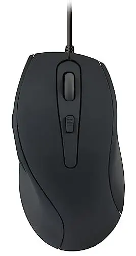 Produktbild: Speedlink AXON Silent & Antibacterial Mouse - leise PC Maus mit Kabel, antibakterielle Oberfläche, geräuschlos, leiser klick, kabelgebunden, dpi-Schalter bis 2400 dpi, schwarz