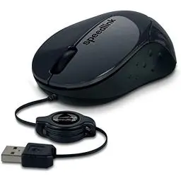Produktbild: Speedlink BEENIE Mobile Mouse silent - kompakte Maus kabelgebunden USB, einstellbare Kabellänge mit Kabeleinzug, leiser Klick, schwarz