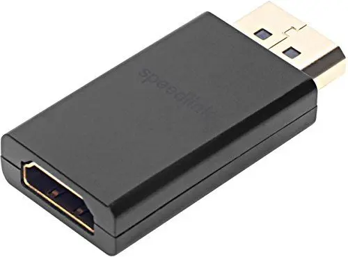 Produktbild: Speedlink DisplayPort auf HDMI Adapter HQ - Vergoldete Kontakte, Zusätzliche Abschirmung, Ultra HD, schwarz