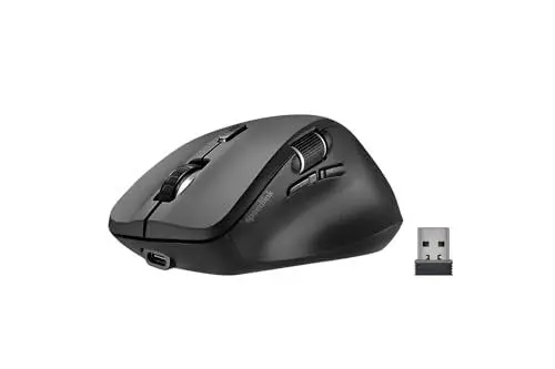 Produktbild: Speedlink Libera Silent Mouse - Bluetooth Maus, leise, Akku wiederaufladbar, ergonomisch, 2 Bluetooth Profile & USB 2.4GHz, Daumen Scrollrad, 3200 DPI, schwarz