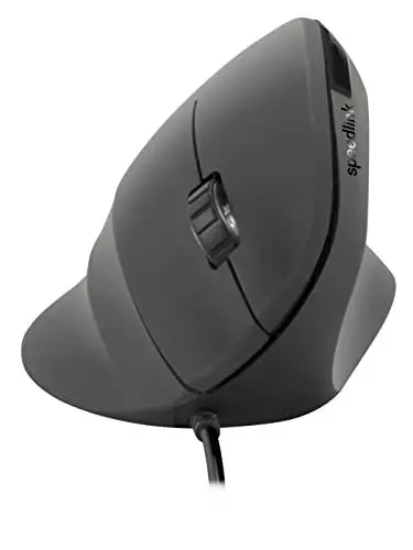 Produktbild: Speedlink PIAVO Ergonomic Vertical Mouse – ergonomische vertikale Maus kabelgebunden, einstellbar bis 2400 dpi, gummierte Oberfläche, Vertikalmaus mit Kabel USB-A, 5 Tasten, schwarz