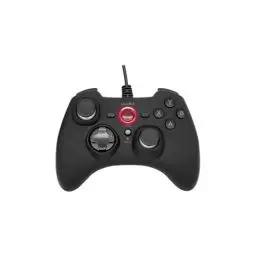 Produktbild: Speedlink RAIT Gamepad kabelgebunden – Gaming PC Controller mit Kabel, Vibrationsfunktion, Dauerfeuer Funktion, für PC, PS3, Switch, gummierte Oberfläche, schwarz