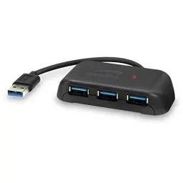 Produktbild: Speedlink SNAPPY EVO 4 Port USB Hub – passiver USB-A 3.1 Gen 1 Hub mit 3x USB-A und 1x USB-C für eine schnelle Datenübertragung mit bis zu 5 Gbit/s, Anschluss über USB-A, schwarz