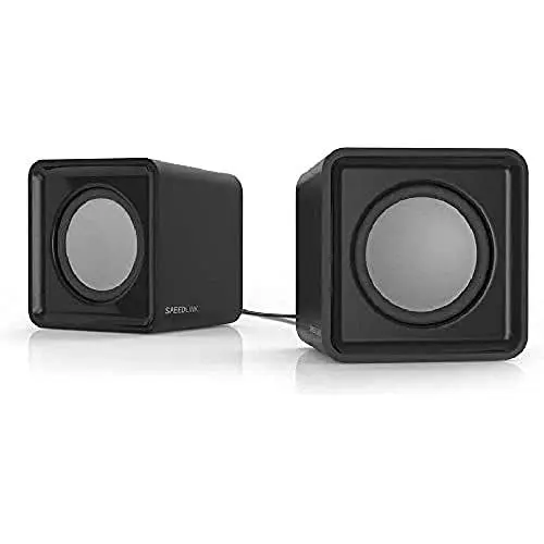 Produktbild: Speedlink TWOXO Stereo PC Speaker - aktive PC Lautsprecher mit 3,5mm Klinkenstecker, kleine PC Boxen für Desktop, Notebook, Laptop, kabelgebunden, schwarz