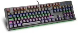 Produktbild: Speedlink VELA LED Mechanical Gaming Keyboard – Mechanische Gaming Tastatur RGB, kabelgebunden, Metall Oberfläche, Blue Switches, Anti-Ghosting, 11 Beleuchtungsmodi, DE-Layout, schwarz