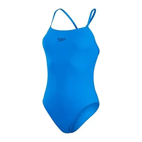 Produktbild: Speedo Women's Eco Endurance+ Thinstrap 1 Piece Swimsuit | Athletic Fit | Classic Design| Recycled Fabric | Chlorine Resistant | Extra Flexibility, Bondi Blue, 30