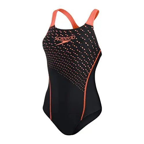 Produktbild: Speedo Damen Medley Logo Medalist Badeanzug, Schwarz/Rot, 32