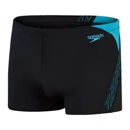 Produktbild: Speedo Men's Hyperboom Splice Aquashort Swimming Trunks| Quick Drying | Training | Fitness | Chlorine Resistant, Black/Bolt, 40