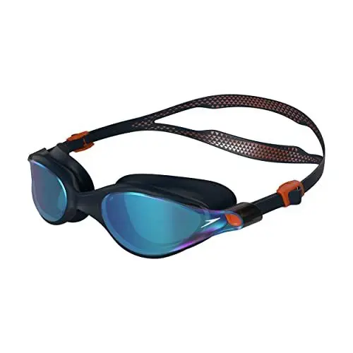 Produktbild: Speedo Unisex V-Class Vue Swimming Goggles | Swim | Eyewear, True Navy/Dragonfire Orange/Sapphire Violet, One Size