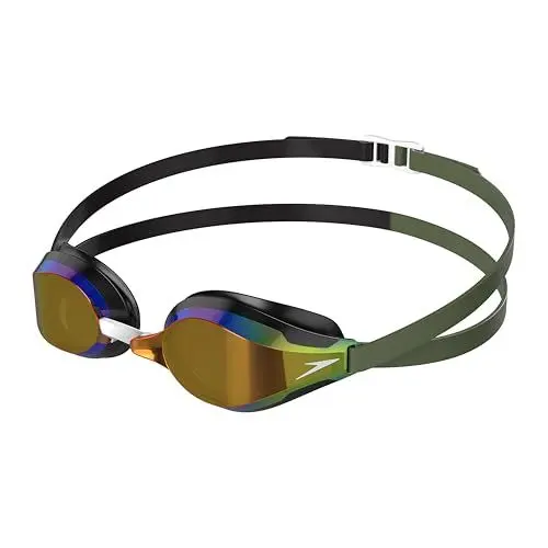 Produktbild: Speedo Unisex Fastskin Speedsocket 2 Swimming Goggles | Competitive Racing Goggles | Anti-Fog | Anti-Leak, Black/Country Green, One Size