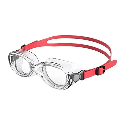 Produktbild: Speedo Unisex Kinder Futura Classic Schwimmbrille | Anti-Beschlag | Wasserdicht Schwimmbrille, Lava Red/Clear, Einheitsgröße