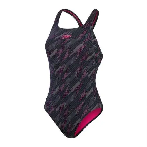 Produktbild: Speedo HyperBoom Allover Medalist Badeanzug für Damen, Schwarz/Pink, 38